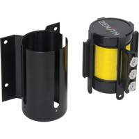 Wall Mount Barrier with Magnetic Tape, Steel, Screw Mount, 12', Yellow Tape Stor-it Systems