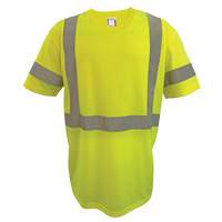 Chemise de s&eacute;curit&eacute; &agrave; manches courtes, Polyester, 2T-Grand, Jaune lime haute visibilit&eacute; Stor-it Systems