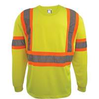 Long Sleeve Safety Shirt, Polyester, 2X-Large, High Visibility Lime-Yellow SGS072 | Stor-it Systems