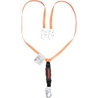 Titan Shock-Absorbing Lanyard, 6', Locking Snap Hook Center, Locking Snap Hook Leg Ends, Polyester Stor-it Systems