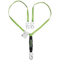 Miller&reg; HP Shock-Absorbing Lanyard, 4', Locking Snap Hook Center, Locking Snap Hook Leg Ends, Polyester Stor-it Systems