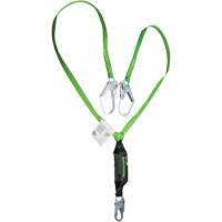 Miller&reg; HP Shock-Absorbing Lanyard, 6', Locking Rebar Hook Center, Locking Snap Hook Leg Ends, Polyester Stor-it Systems