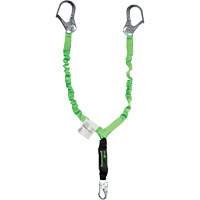 Miller&reg; StretchStop&reg; Shock-Absorbing Lanyard, 6', Scaffold Hook Center, Locking Snap Hook Leg Ends, Polyester Stor-it Systems
