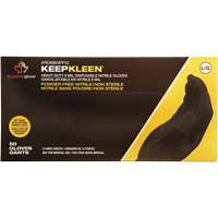 Gants jetables KeepKleen, Grand, Nitrile, 8 mils, Sans poudre, Noir Stor-it Systems