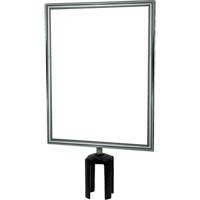 Porte-enseigne vertical robuste avec adaptateur pour poteaux Tensabarrier, Chrome poli Stor-it Systems