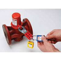 Housse de s&eacute;curit&eacute; pour fontaine et dispositif de cadenassage pour robinet &agrave; tournant, Ensemble Vanne/Robinet &agrave; eau Stor-it Systems