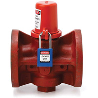 Housse de s&eacute;curit&eacute; pour fontaine et dispositif de cadenassage pour robinet &agrave; tournant, Ensemble Vanne/Robinet &agrave; eau Stor-it Systems