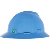 Casque de s&eacute;curit&eacute; &agrave; bord complet V-Gard GREEN avec fentes, R&eacute;pond aux normes CSA type 1, Suspension Rochet Stor-it Systems