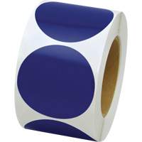 Pastilles de marquage colorées, Cercle, 3" lo x 3" la, Bleu, Vinyle SGW781 | Stor-it Systems