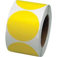 Pastilles de marquage colorées, Cercle, 3" lo x 3" la, Jaune, Vinyle SGW782 | Stor-it Systems