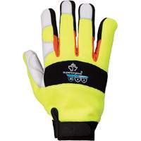 ClutchGear<sup>®</sup> High-Visibility Mechanic's Gloves, Grain Goatskin Palm, Size Small SHJ426 | Stor-it Systems