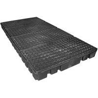 Palette de confinement des d&eacute;versements &agrave; profil bas Black Diamond, Capacit&eacute; de d&eacute;versement 102 gal. US, 96" x 49" x 6,5" Stor-it Systems