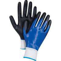 Black & Blue Coated Gloves, Small, Foam Nitrile Coating, 15 Gauge, Nylon Shell SGX782 | Stor-it Systems