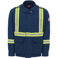 Men's Lined Bomber Jacket with Reflective Trim, Small, Navy Blue, 29 cal/cm² Stor-it Systems