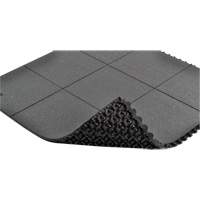 Cushion-Ease<sup>®</sup> Interlocking Anti-Fatigue Mat, Pebbled, 3' x 3' x 3/4", Black, Natural Rubber SGX894 | Stor-it Systems
