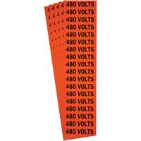 "480 Volts" Conduit & Voltage Labels, 1/2" x 2-1/4", Cloth/Vinyl, English Stor-it Systems