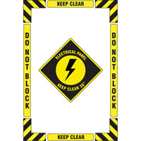 "Electrical Panel" Floor Marking Kit, Adhesive, English with Pictogram Stor-it Systems