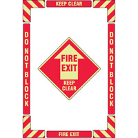 "Fire Exit" Floor Marking Kit, Adhesive, English with Pictogram Stor-it Systems