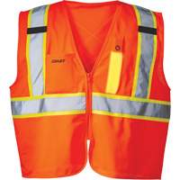 SV350 X-Back Safety Vest with Light, High Visibility Orange, Small, Polyester, CSA Z96 Class 2 - Level 2 SGY429 | Stor-it Systems