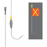All-Weather Super-Duty Warning Whips with Constant LED Light, Spring Mount, 3' High, Orange with Reflective X SGY855 | Stor-it Systems