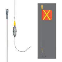 Safety Whip&reg; All-Weather Super-Duty Warning Whips with Constant LED Light, Spring Mount, 5' High, Orange with Reflective Stor-it Systems