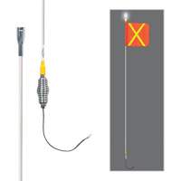 Safety Whip&reg; All-Weather Super-Duty Warning Whips with Constant LED Light, Spring Mount, 5' High, Orange with Reflective Stor-it Systems