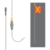 All-Weather Super-Duty Warning Whips with Constant LED Light, Spring Mount, 10' High, Orange with Reflective X SGY858 | Stor-it Systems