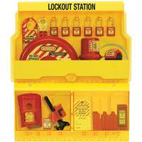 Standard Valve & Electrical Deluxe Lockout Station, Thermoplastic Padlocks, 32 Padlock Capacity, Padlocks Included SGZ649 | Stor-it Systems