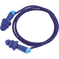 Alphas Metal Detectable Reusable Earplugs, Corded, One-Size, Bulk - Polybag, 27 NRR dB Stor-it Systems