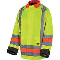 6040 Quebec Winter Traffic Control Jacket, Polyester, High Visibility Lime-Yellow, X-Small Stor-it Systems