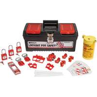 Electrical Lockout Tagout Kit with Nylon Safety Lockout Padlocks in Toolbox, Electrical Kit, 33 Components SHB336 | Stor-it Systems