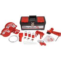 Lockout Tagout Kit with Aluminum Safety Padlocks in Toolbox, Valve Kit, 32 Components SHB337 | Stor-it Systems