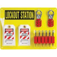 Lockout Board with Keyed Different Nylon Safety Lockout Padlocks, Plastic Padlocks, 6 Padlock Capacity, Padlocks Included SHB345 | Stor-it Systems