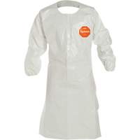 Disposable Sleeved Apron, Tychem&reg; 4000, White, 44" L Stor-it Systems