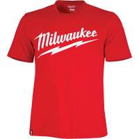 Heavy-Duty Short-Sleeved T-Shirt with Milwaukee<sup>®</sup> Logo, Men's, Small, Red SHC489 | Stor-it Systems