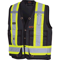 6692BK Veste de s&eacute;curit&eacute; pour arpenteur, Noir, Moyen, Polyester Stor-it Systems