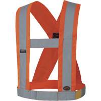 4" Wide Adjustable Safety Sash, CSA Z96 Class 1, High Visibility Orange, Silver Reflective Colour, One Size SHC855 | Stor-it Systems