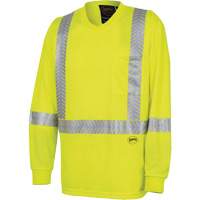 6905A Ultra-Cool Ultra-Breathable Long-Sleeved Safety Shirt, X-Small, High Visibility Lime-Yellow Stor-it Systems