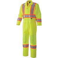 5999A Traffic Safety Coveralls, X-Small, High Visibility Lime-Yellow Stor-it Systems