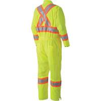 5999A Traffic Safety Coveralls, X-Small, High Visibility Lime-Yellow Stor-it Systems