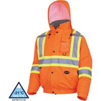 5032 Waterproof Winter Quilted Safety Bomber Jacket, Polyester, High Visibility Orange, Small Stor-it Systems