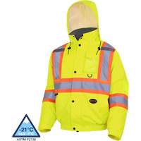 5033 Waterproof Winter Quilted Safety Bomber Jacket, Polyester, High Visibility Lime-Yellow, Small Stor-it Systems