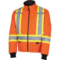 5015A Quilted Freezer Jacket, Polyester, High Visibility Orange, X-Small Stor-it Systems