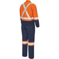 7702BB FR-Tech&reg; 2-Tone Safety Coverall, Size 36, Navy Blue/Orange, 10 cal/cm² Stor-it Systems