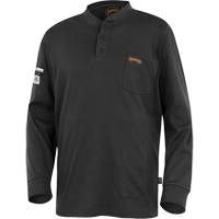 332 Chandail Henley en tricot interlock ignifuge, Petit, Noir Stor-it Systems