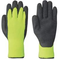 High-Visibility Seamless Knit Gloves, Medium, Latex Coating SHE705 | Stor-it Systems