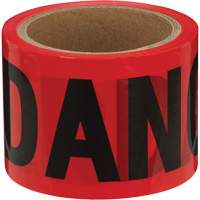 Danger Tape, Bilingual, 3" W x 200' L, 1.5 mils, Black on Red SHE797 | Stor-it Systems