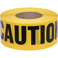 Caution Tape, English, 3" W x 1000' L, 1.5 mils, Black on Yellow SHE798 | Stor-it Systems