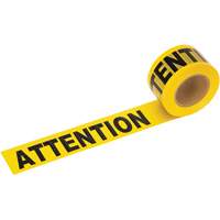 Barricade Warning Tape, Bilingual, 3" W x 1000' L, 1.5 mils, Black on Yellow SHE799 | Stor-it Systems