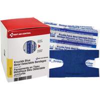 Knuckle Blue Detectable Bandages, Knuckle, Fabric Metal Detectable, Sterile SHE881 | Stor-it Systems